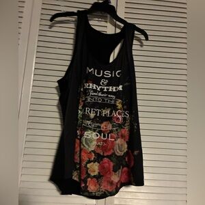 Black Matter Black Floral Tank Top